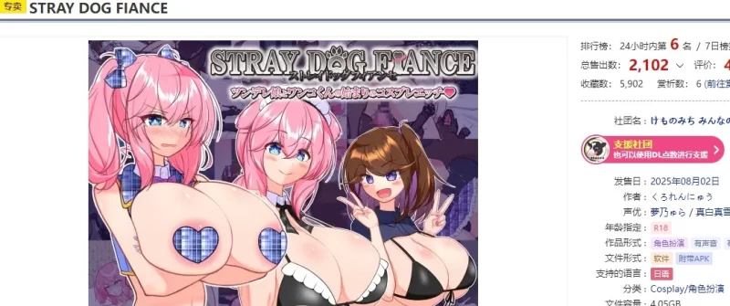 DL8月新作[PC/探索RPG/汉化]流浪狗未婚夫V1.0 AI汉化[3.4G/百度] [1+3.4G][百度盘]
