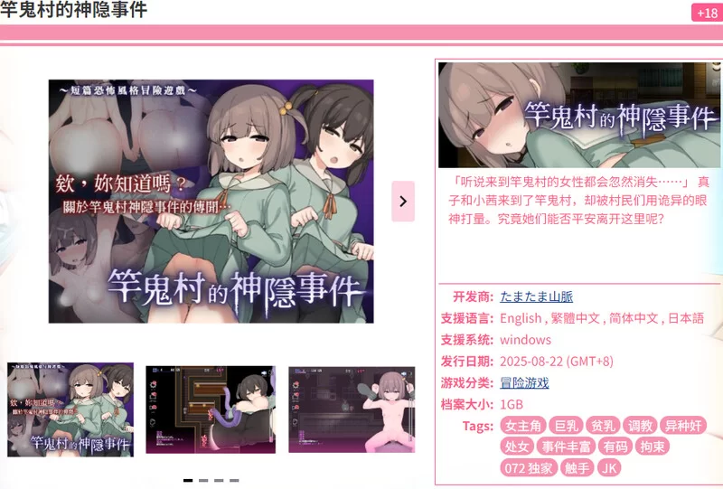 【探索RPG/动态/官中】竿鬼村的神秘失踪传闻V1.0 官方中文 [1+800M][百度盘]