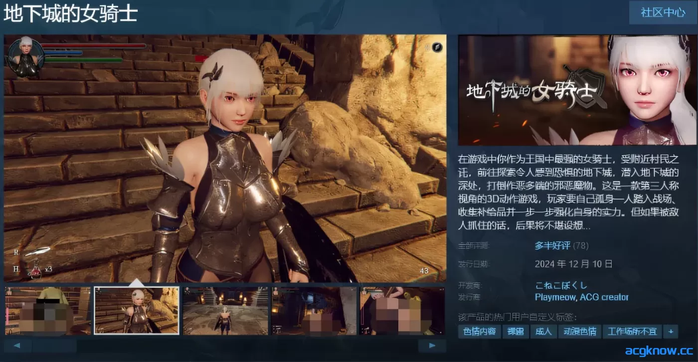 [PC][ACT大作/3D/官中]地下城的女骑士 Steam官方中文版 [3.3G]