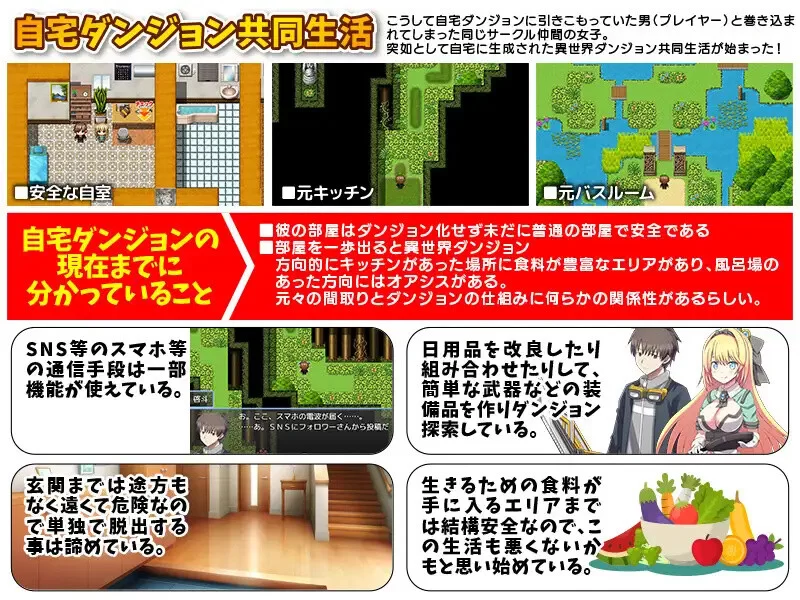 PC-RPG 回合/幻想后宫 我家突然变成了地下城！ V1.0 AI汉化 [1+1.10GB][百度盘]
